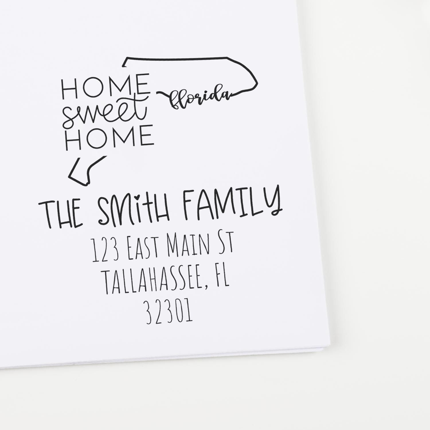 PSI Pre-Inked Florida Home Sweet Home Custom Address Label Stamp