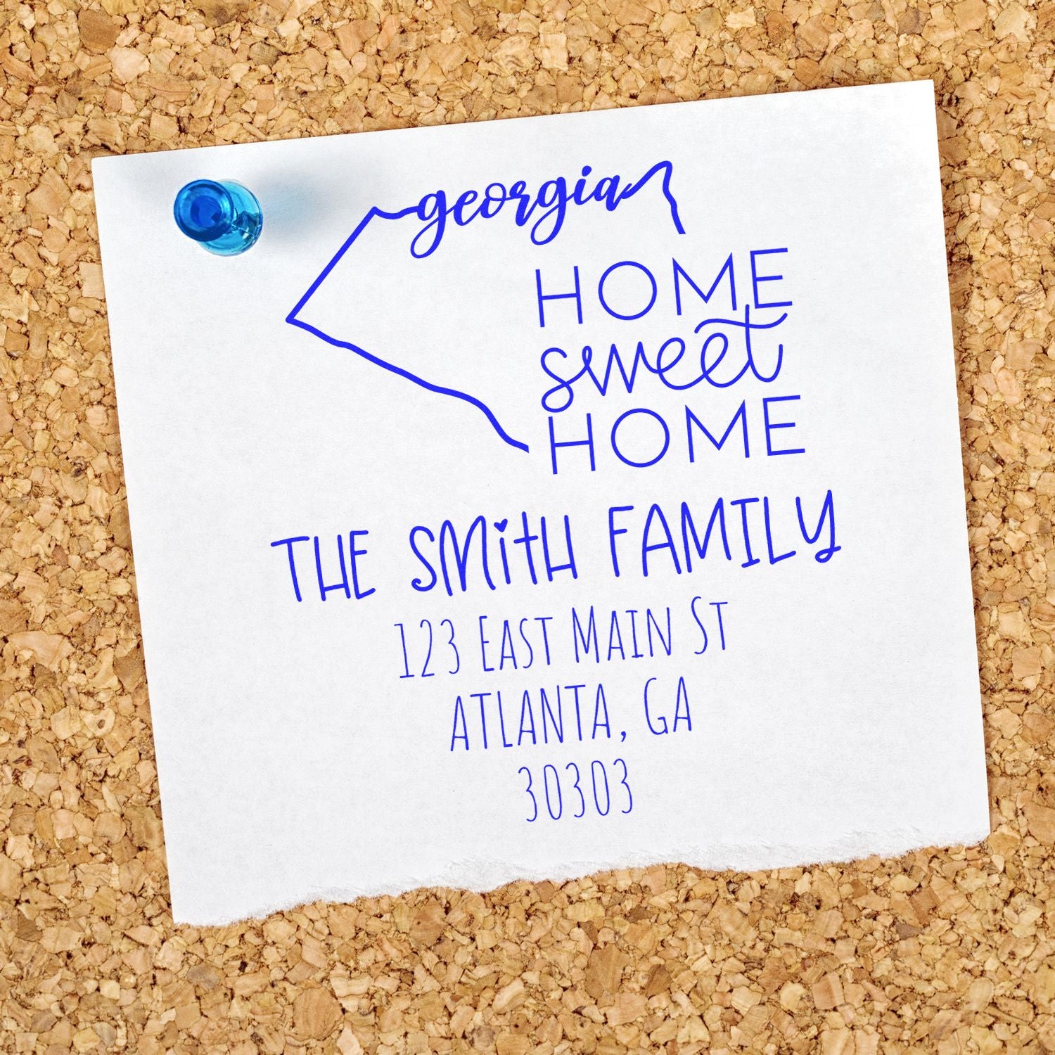 Slim Georgia Home Sweet Home Customized Name and Address Stamp