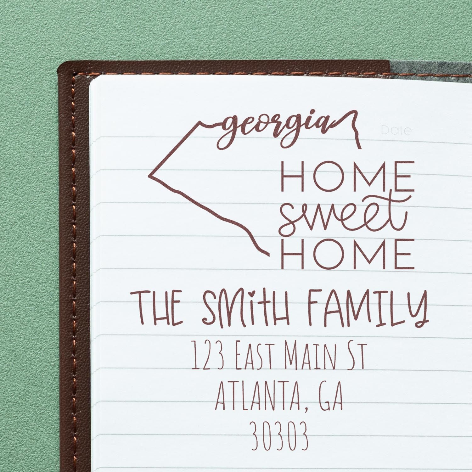 PSI Pre-Inked Georgia Home Sweet Home Custom Address Label Stamper