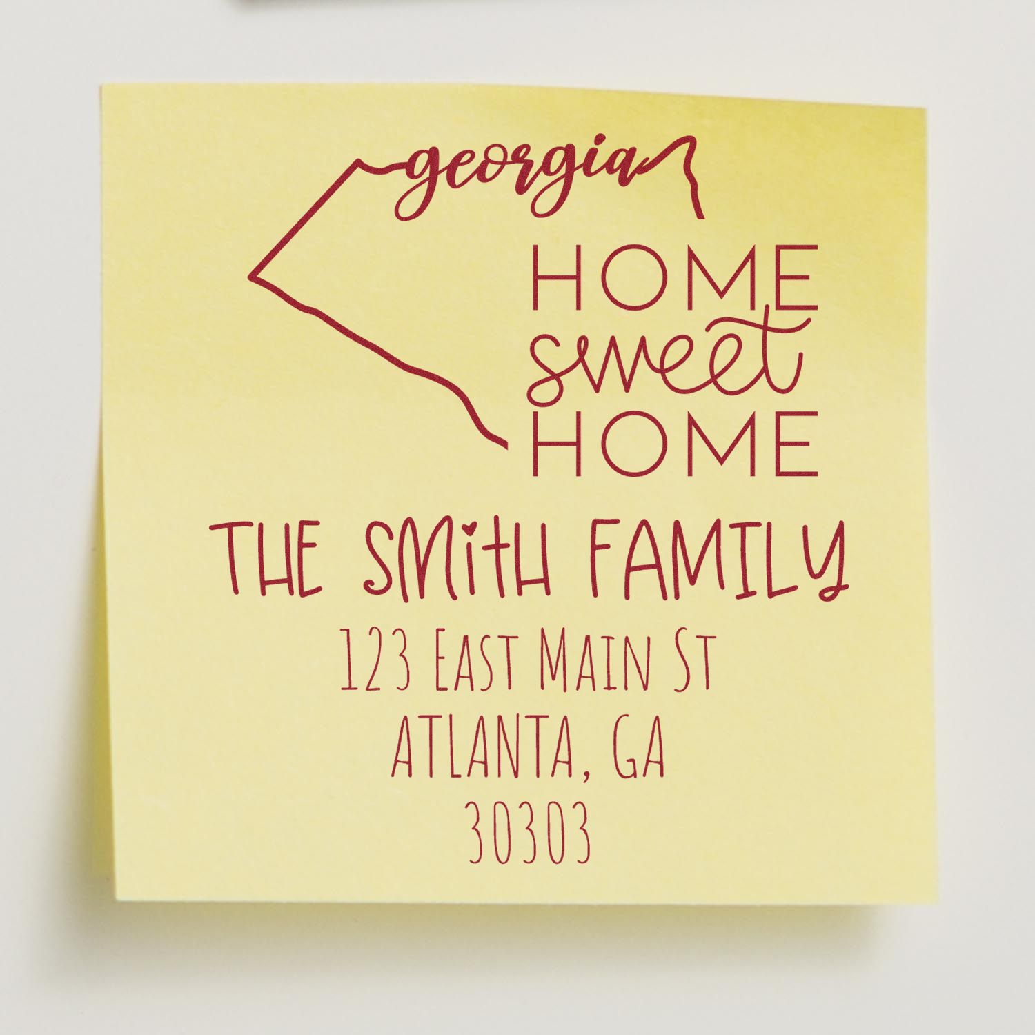 PSI Pre-Inked Georgia Home Sweet Home Custom Address Label Stamper