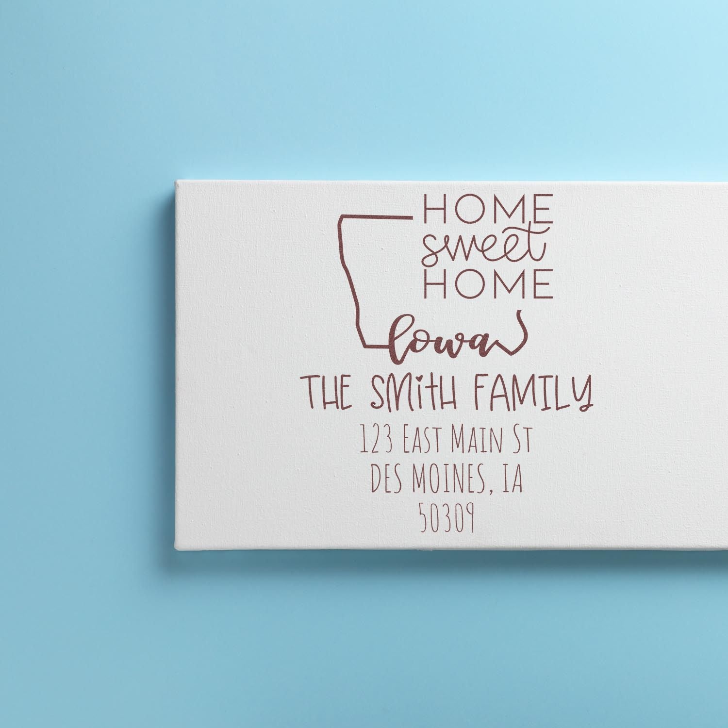 Self-Inking Iowa Home Sweet Home Custom Home Address for Envelopes Stamper