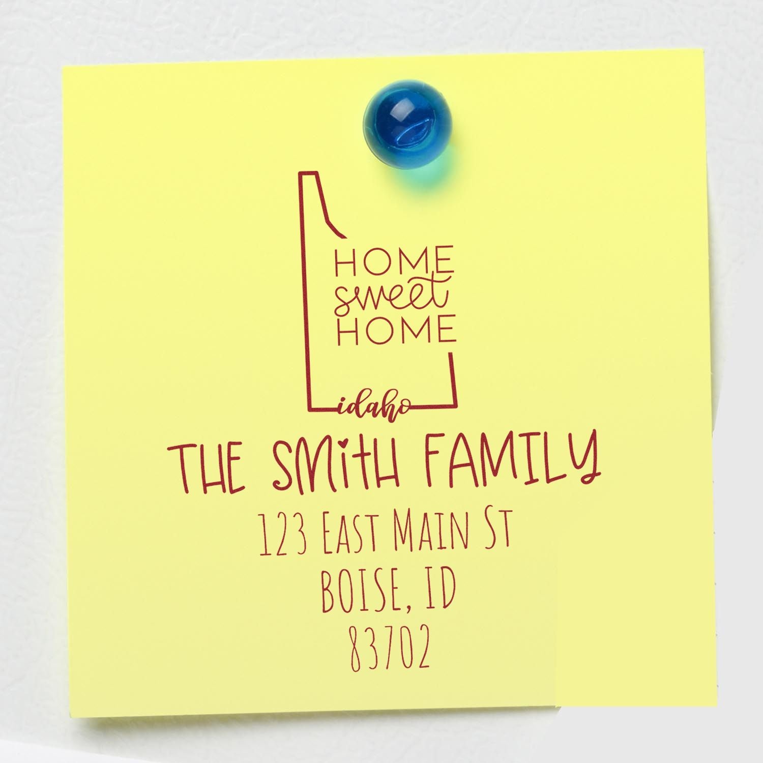 Wood Handle Idaho Home Sweet Home Custom Address Return Rubber Stamp