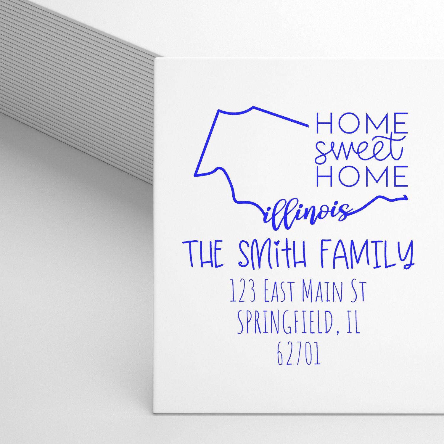 Slim Illinois Home Sweet Home Customized Mailing Stamp