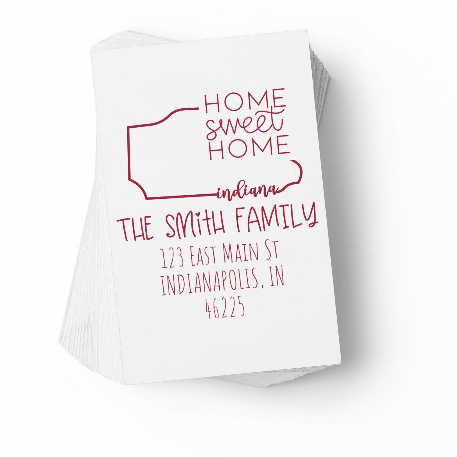 Slim Indiana Home Sweet Home Customized Mailing Stamper