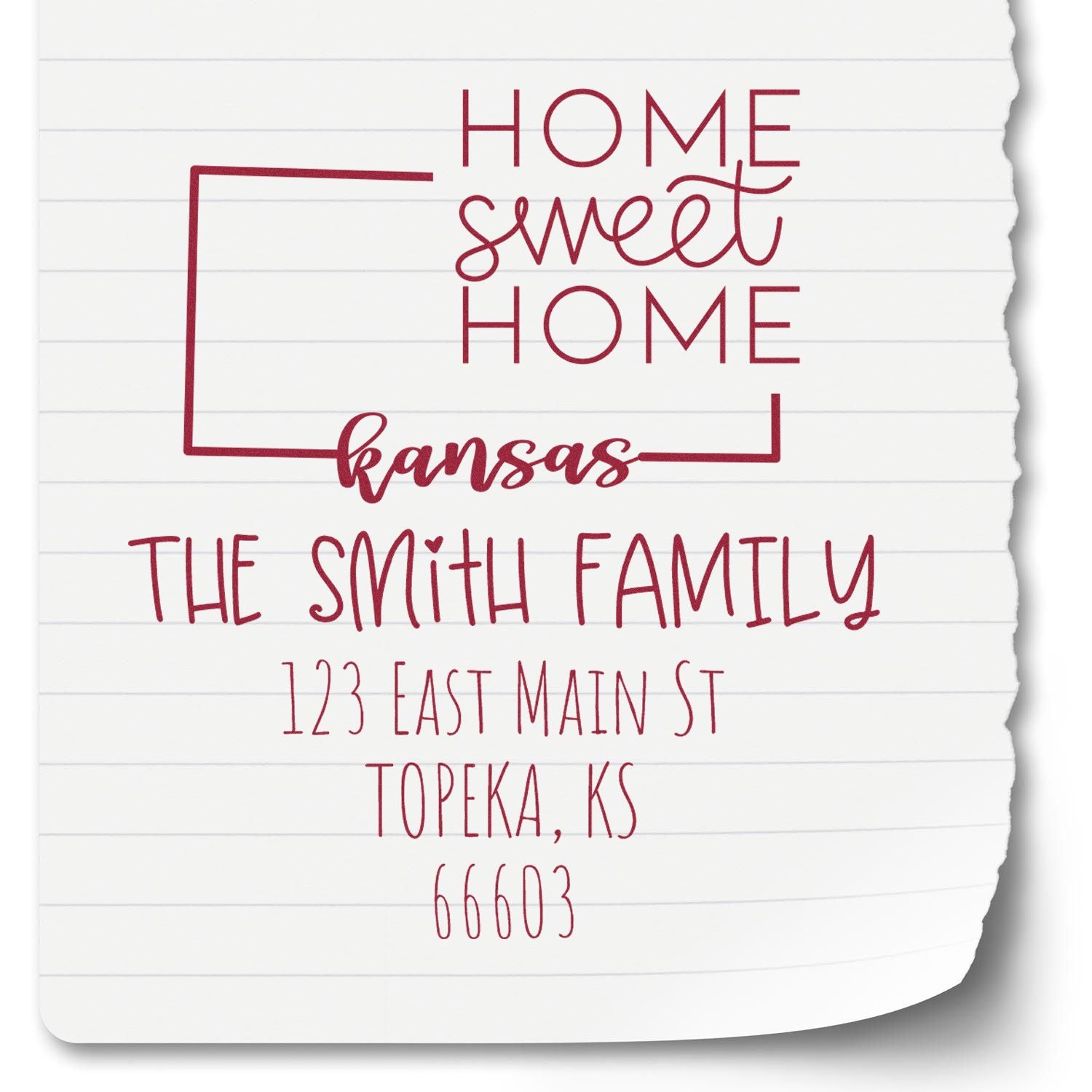 PSI Pre-Inked Kansas Home Sweet Home Customized Return Address Stamper