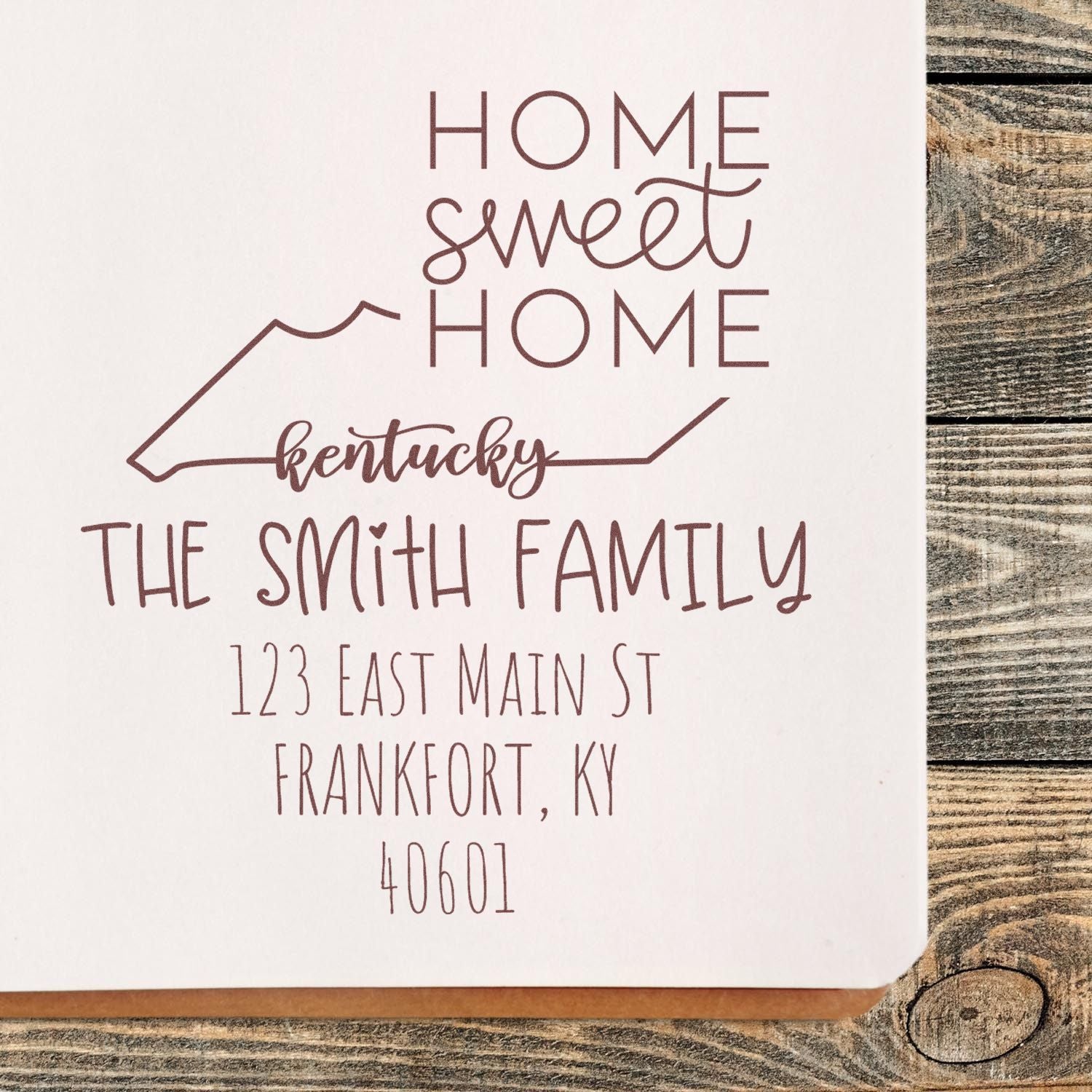 Slim Kentucky Home Sweet Home Customized Mail Stamper