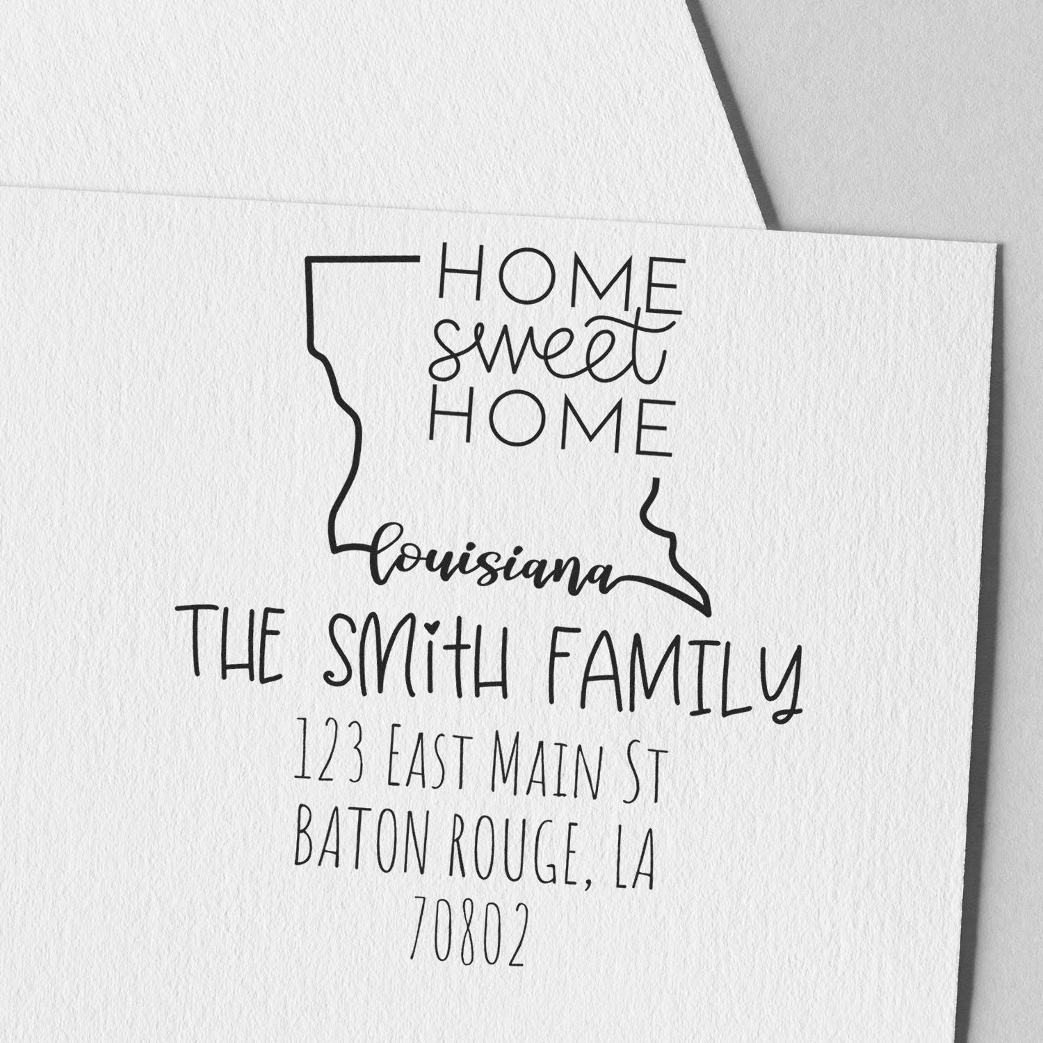 Self-Inking Louisiana Home Sweet Home Custom Address Label Stamper