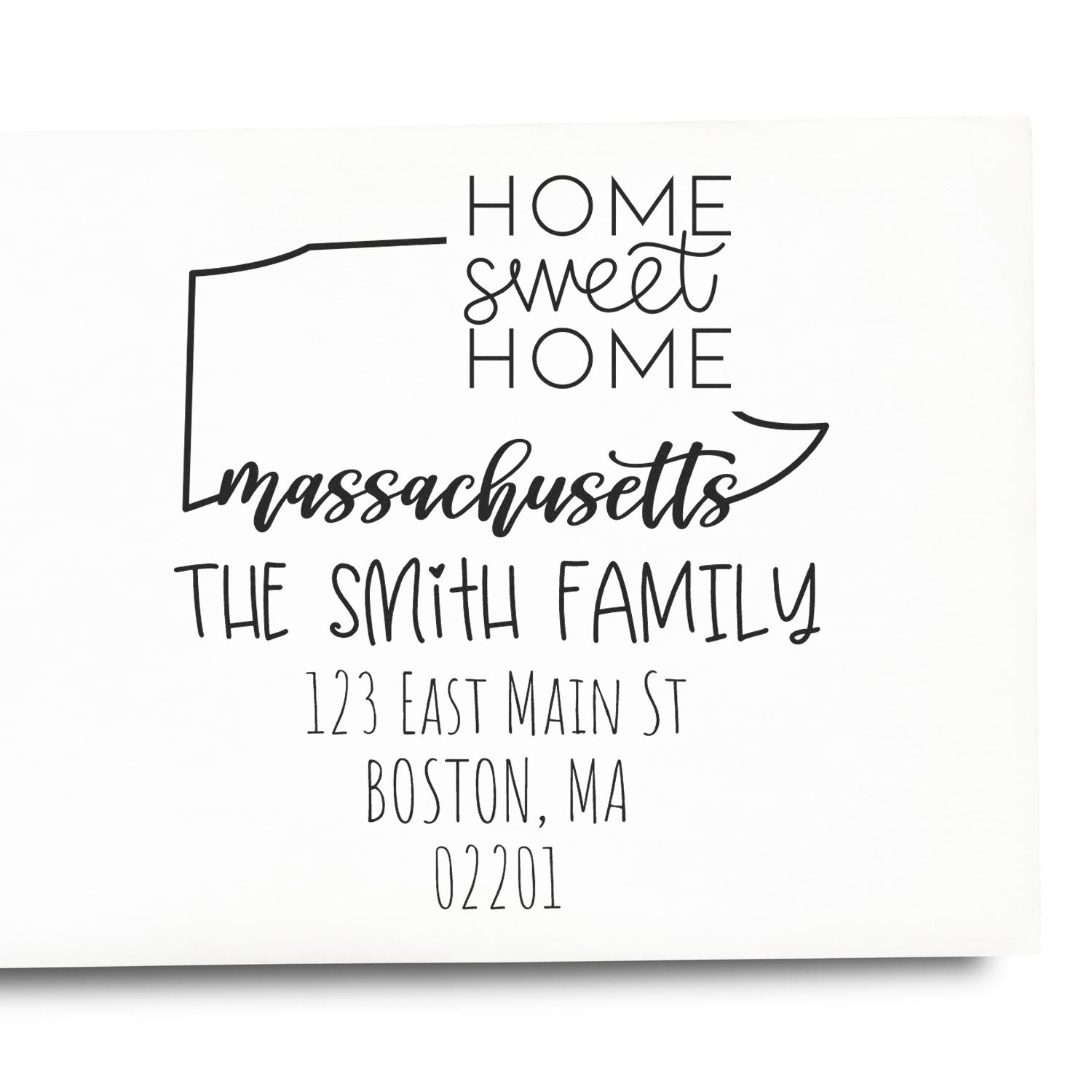 PSI Pre-Inked Massachusetts Home Sweet Home Customized Mailing Stamp