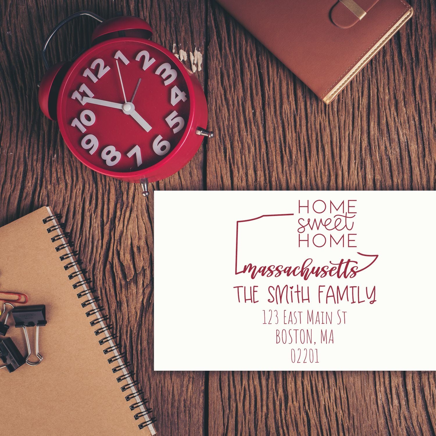 PSI Pre-Inked Massachusetts Home Sweet Home Customized Mailing Stamp