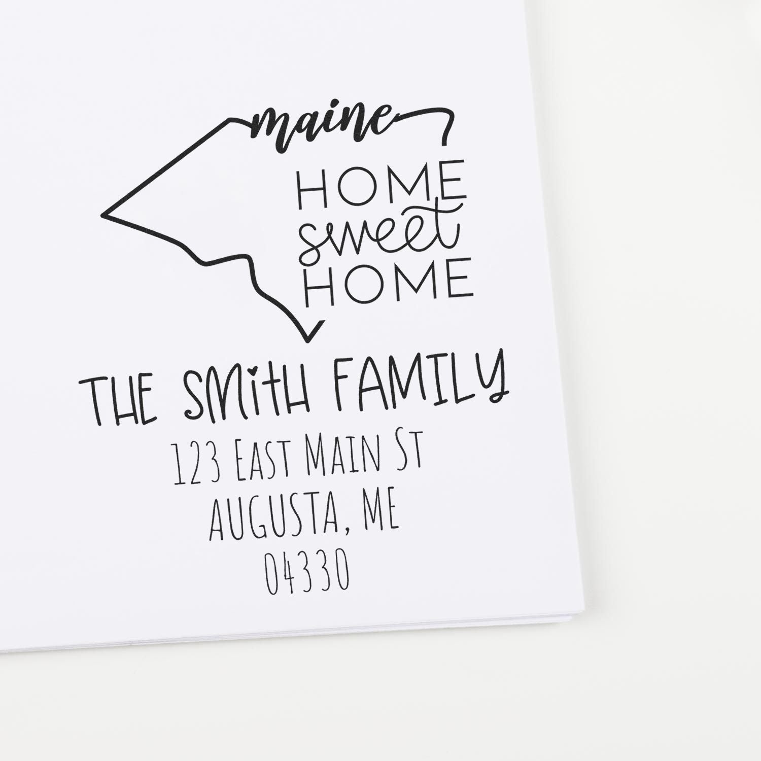 Self-Inking Maine Home Sweet Home Custom Address Label Rubber Stamp