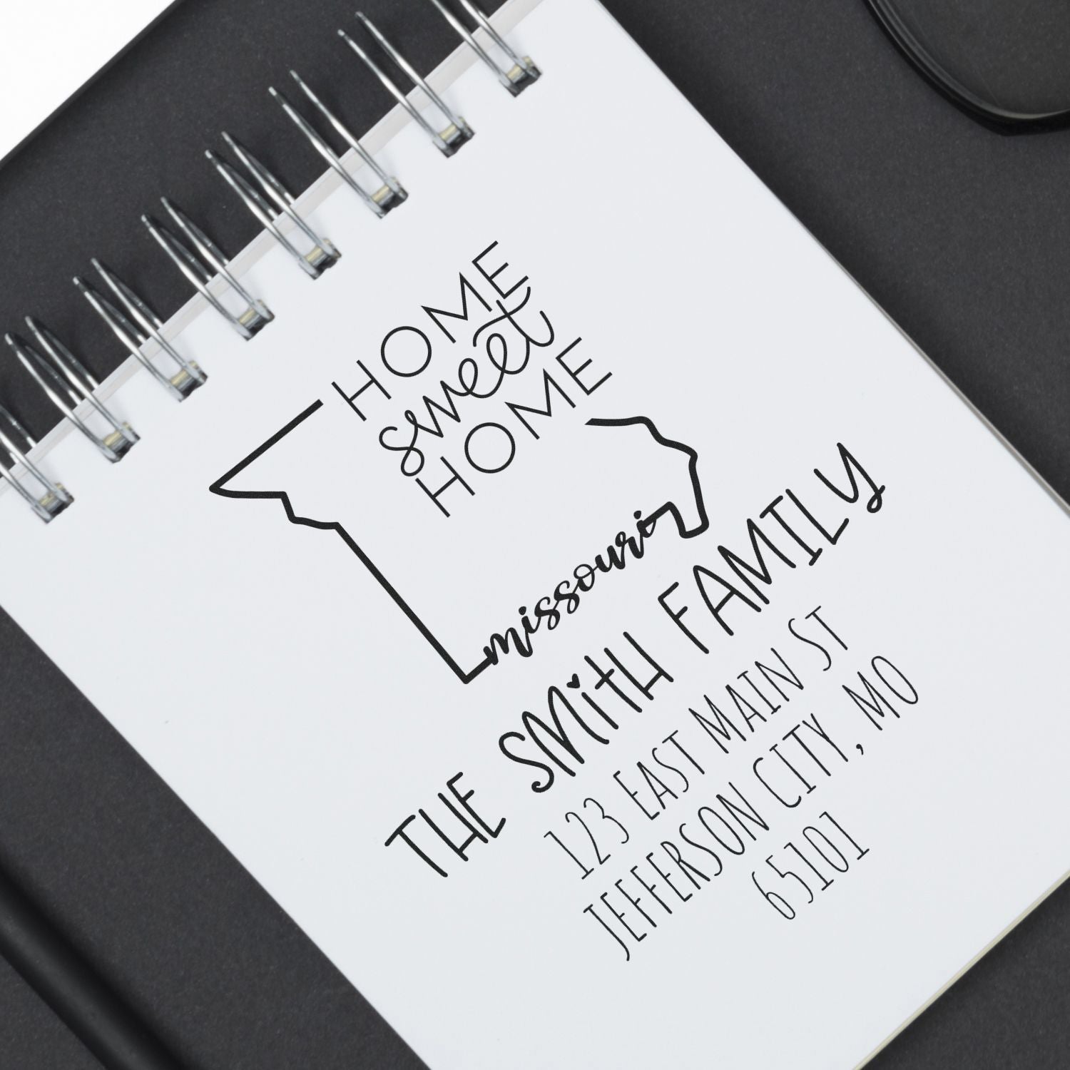 Slim Missouri Home Sweet Home Customized Address Return Stamp