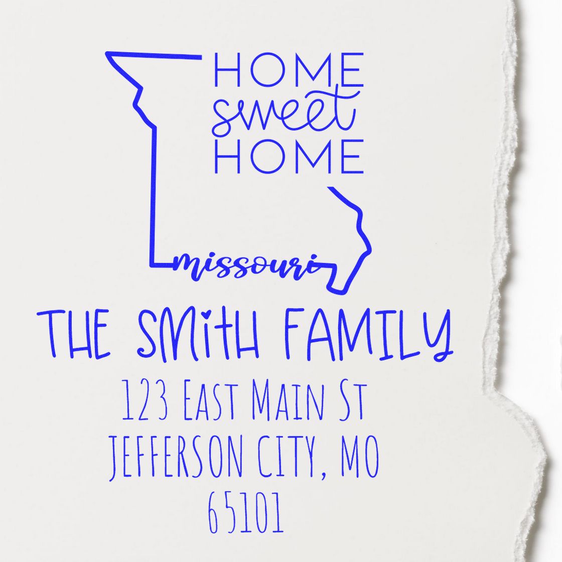 PSI Pre-Inked Missouri Home Sweet Home Customized Mail Stamper