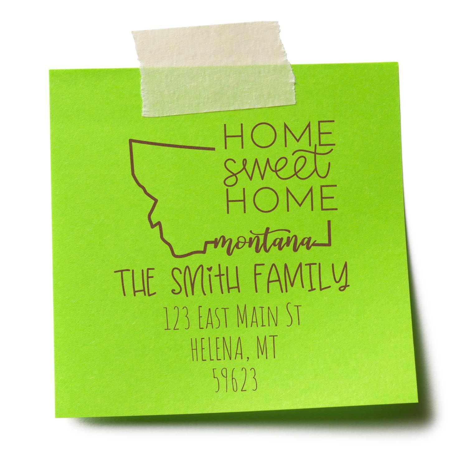 Slim Montana Home Sweet Home Customized Address Return Stamper