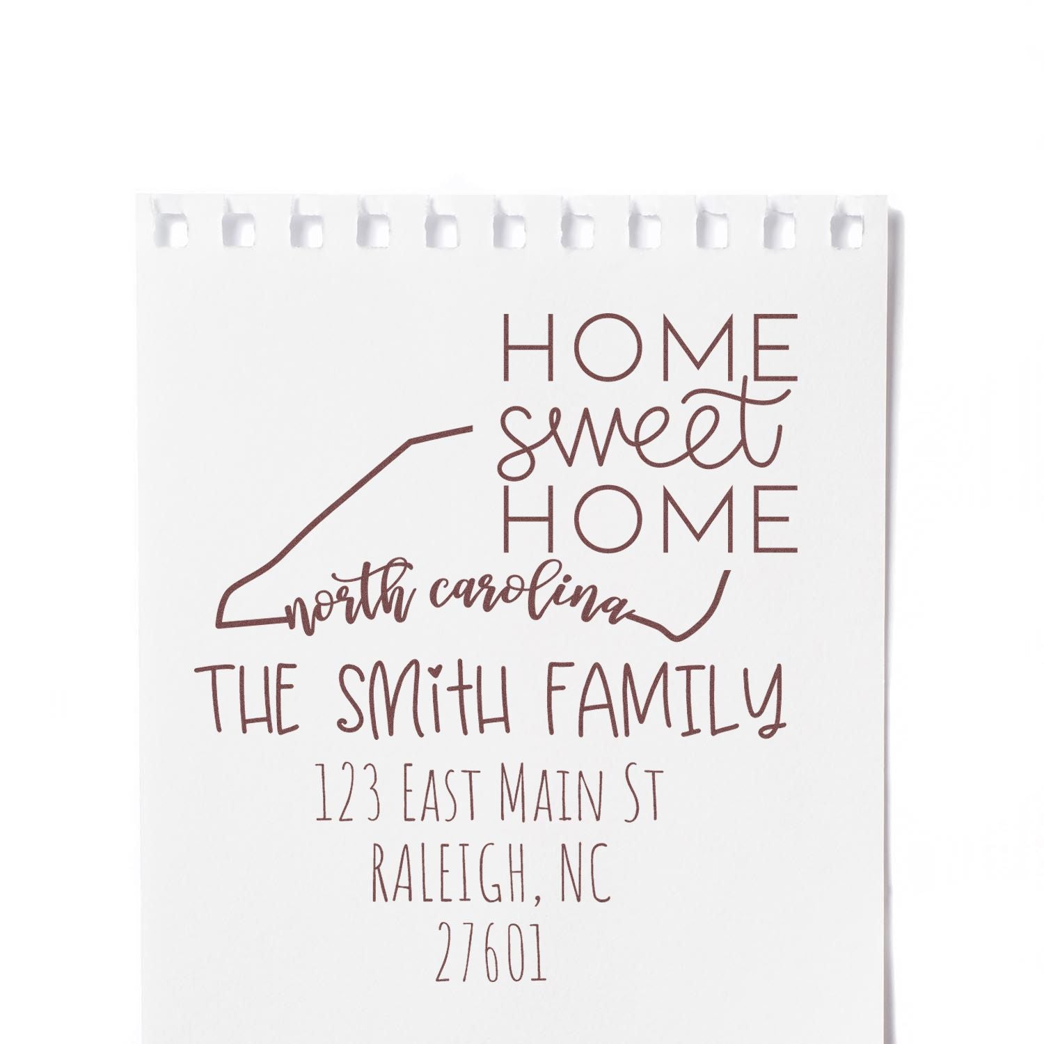 PSI Pre-Inked North Carolina Home Sweet Home Customized Address Return Stamp