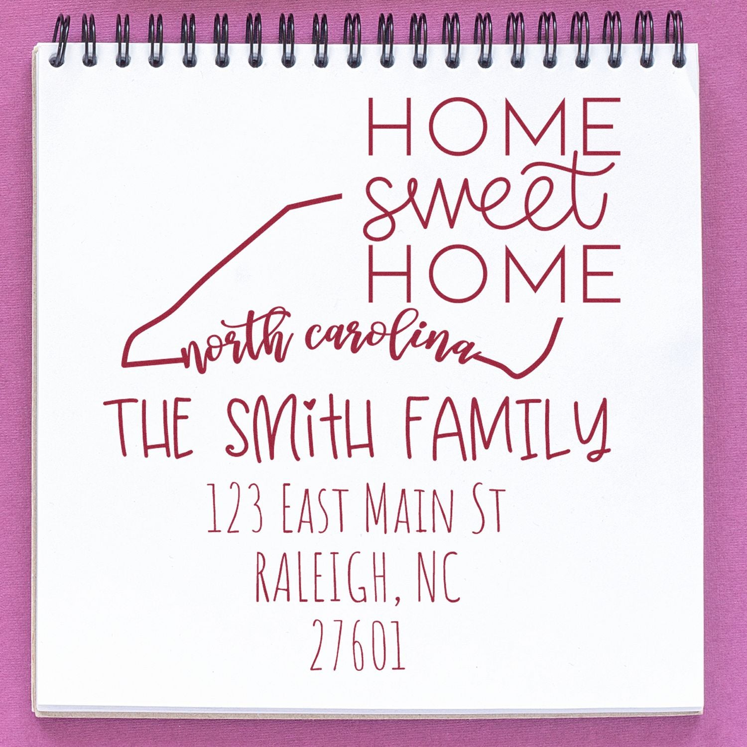 PSI Pre-Inked North Carolina Home Sweet Home Customized Address Return Stamp