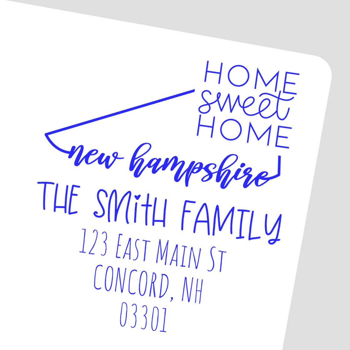 Self-Inking New Hampshire Home Sweet Home Customized Mailing Stamp