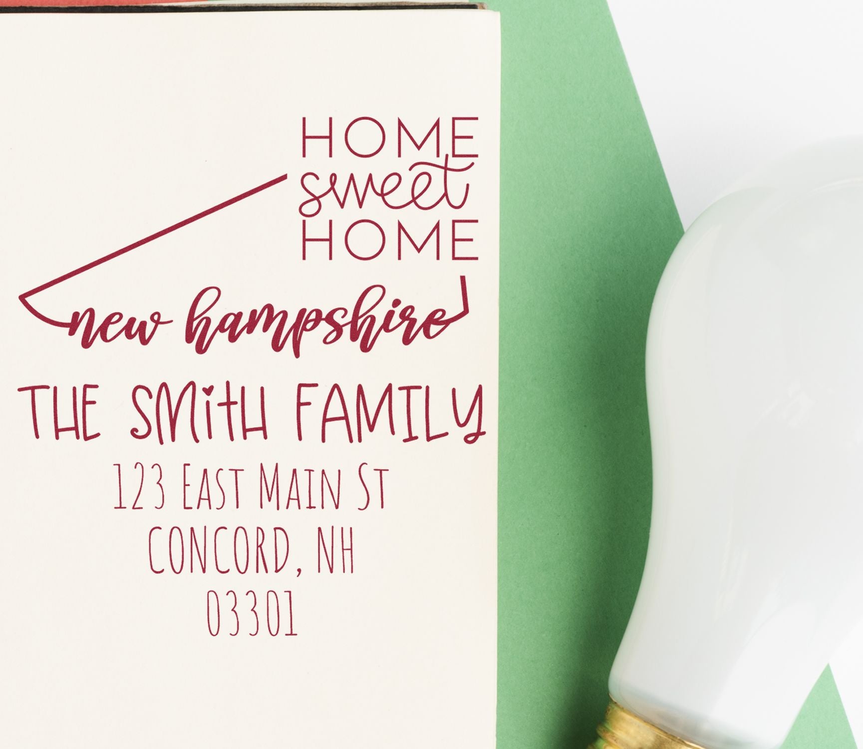 Self-Inking New Hampshire Home Sweet Home Customized Mailing Stamp