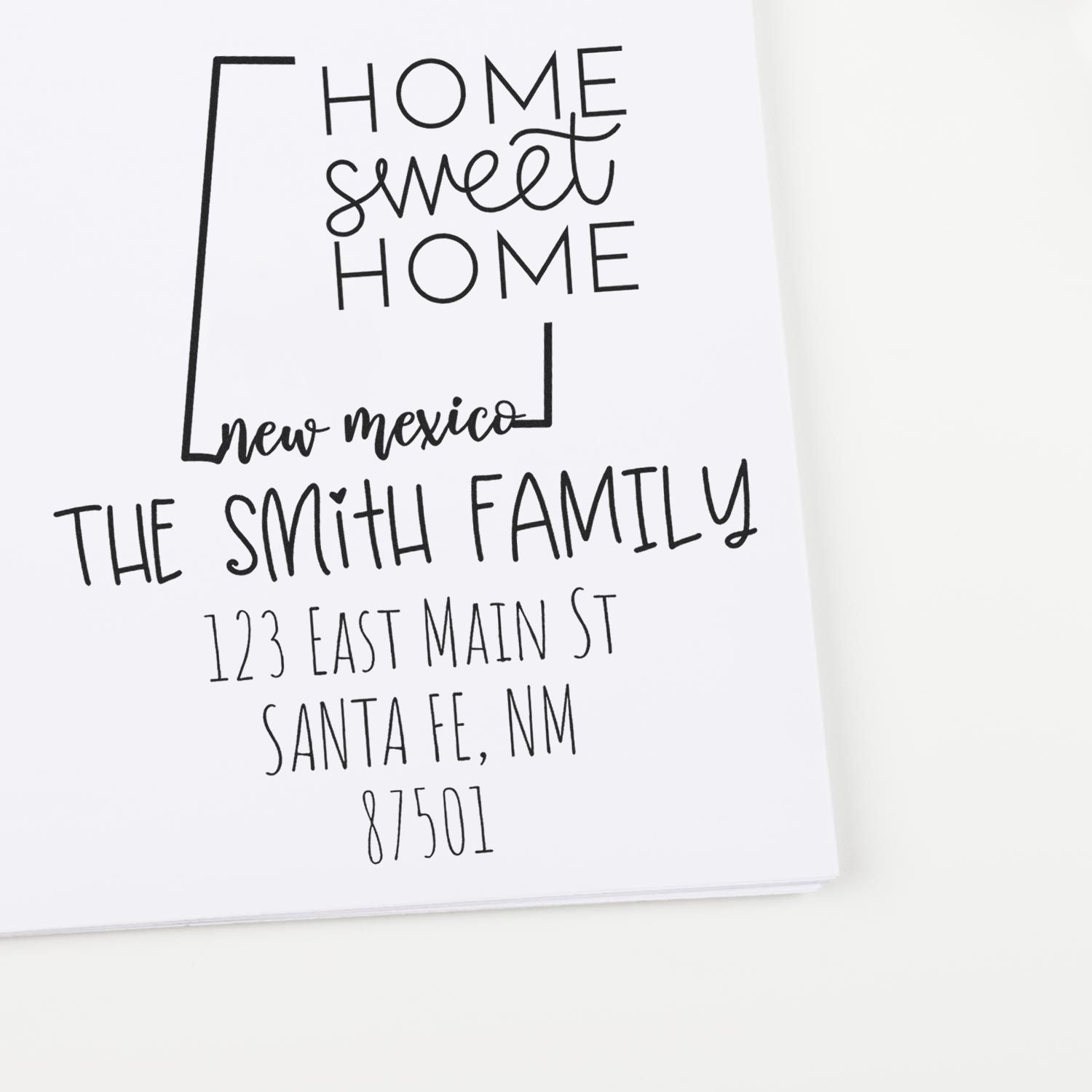 Wood Handle New Mexico Home Sweet Home Customized Return Address Stamp