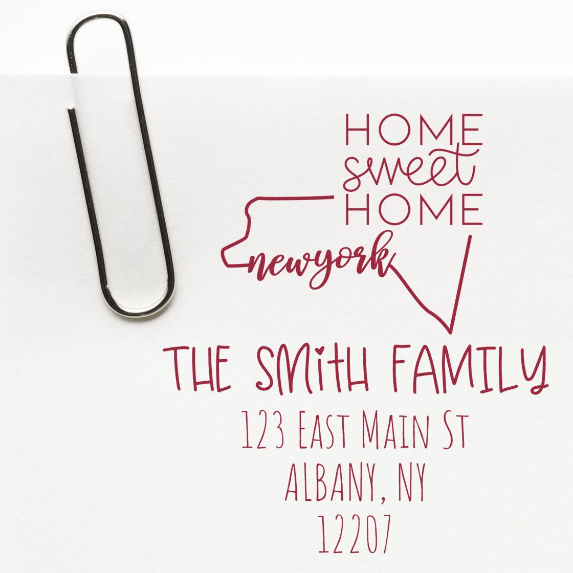 Slim New York Home Sweet Home Customized Mail Address Stamper