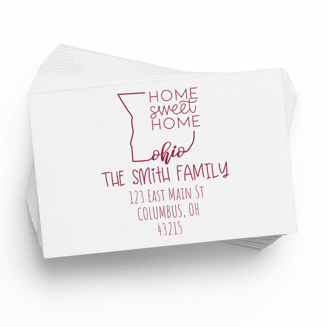 Slim Ohio Home Sweet Home Customized New Address Stamper