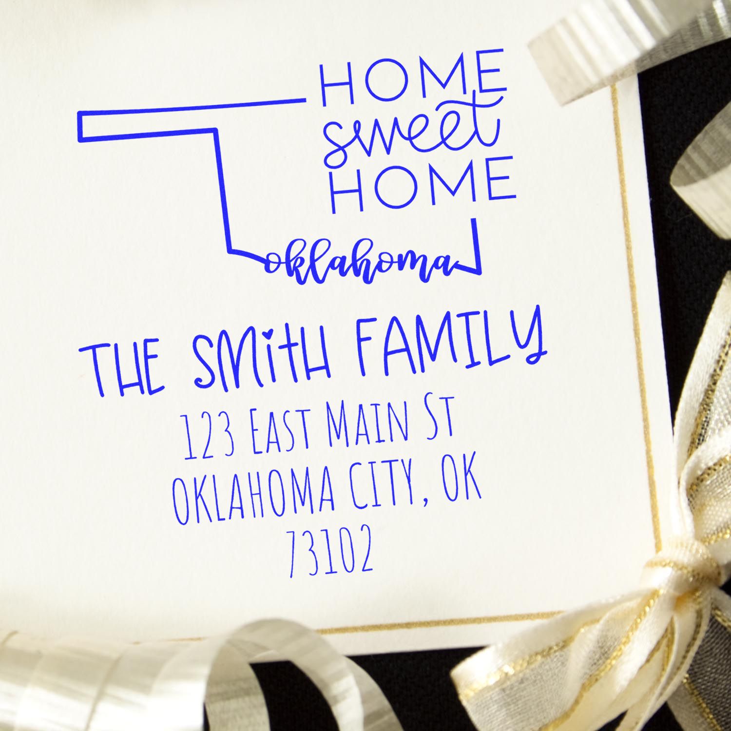 PSI Pre-Inked Oklahoma Home Sweet Home Customized Mailing Address Stamp