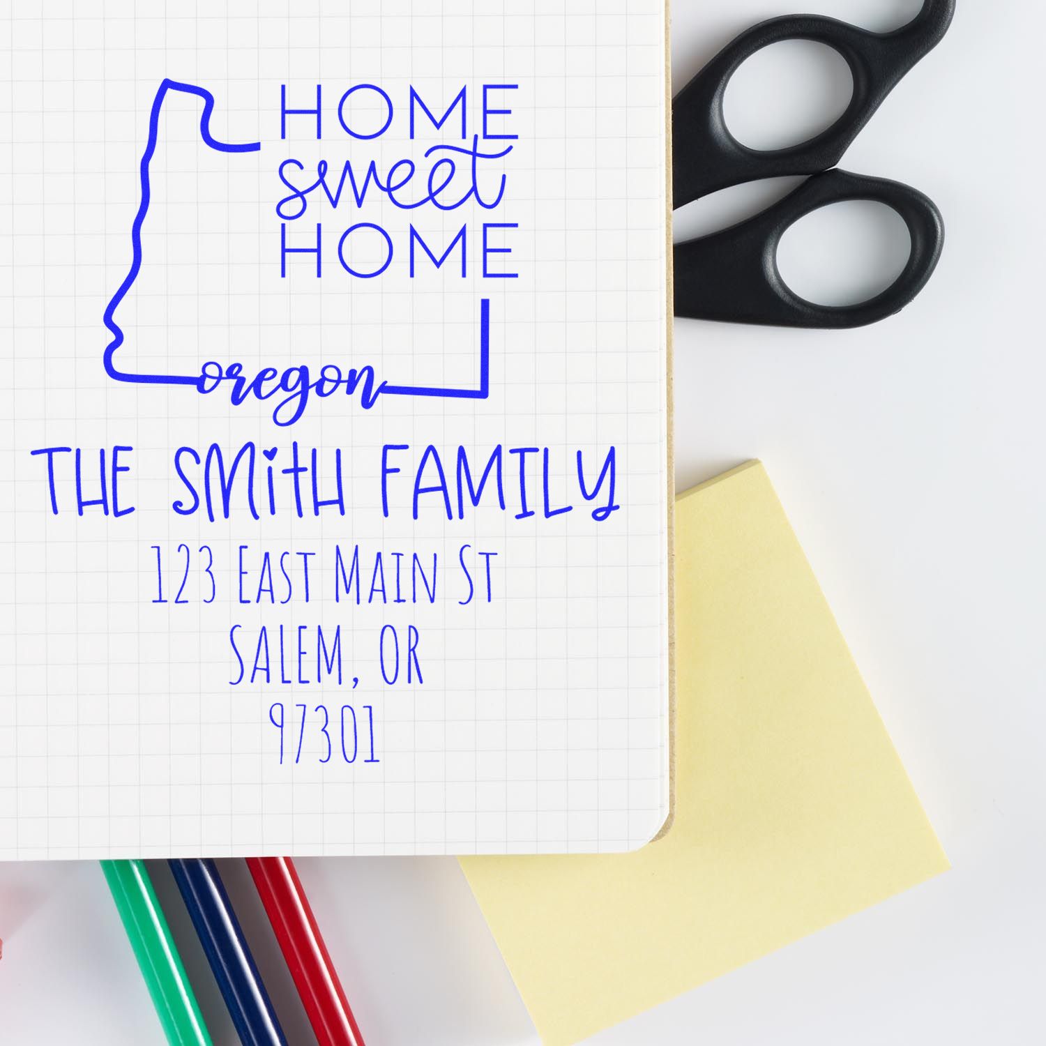 Wood Handle Oregon Home Sweet Home Customized Mailing Stamp