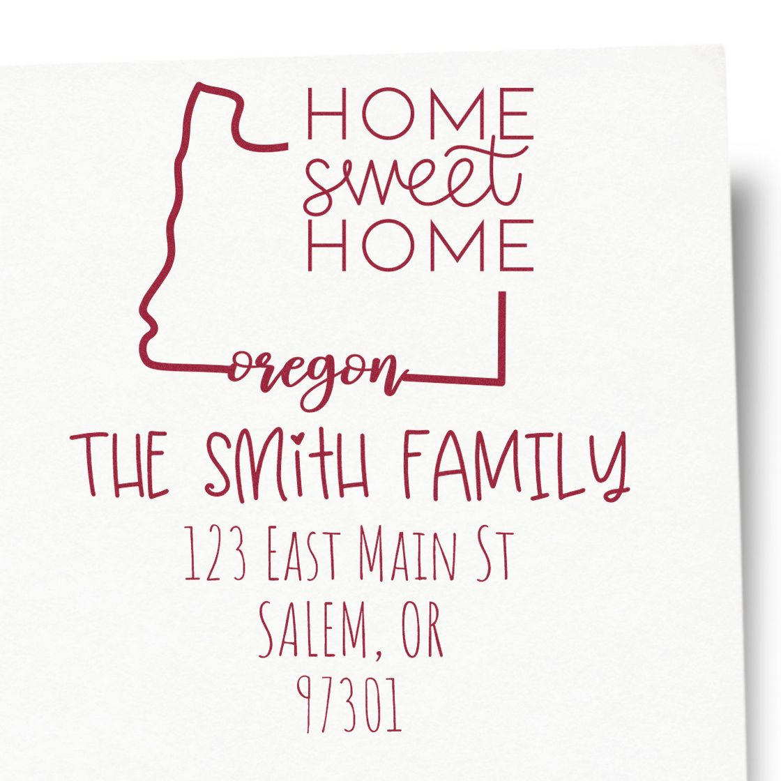 Wood Handle Oregon Home Sweet Home Customized Mailing Stamp