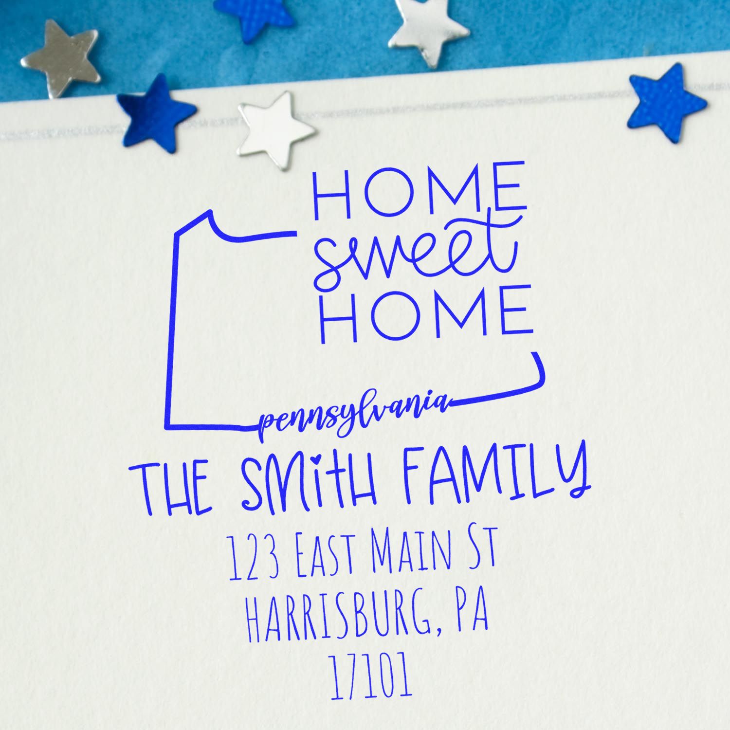 Self-Inking Pennsylvania Home Sweet Home Customized New Home Address Stamp