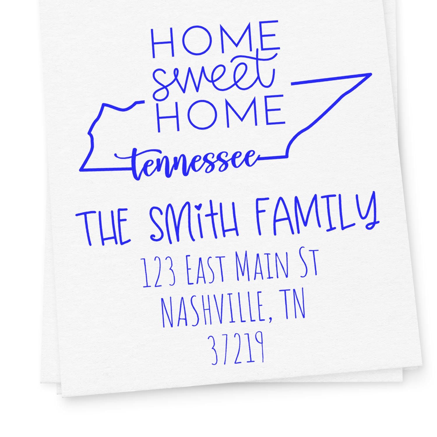 Wood Handle Tennessee Home Sweet Home Customized Mail Rubber Stamp