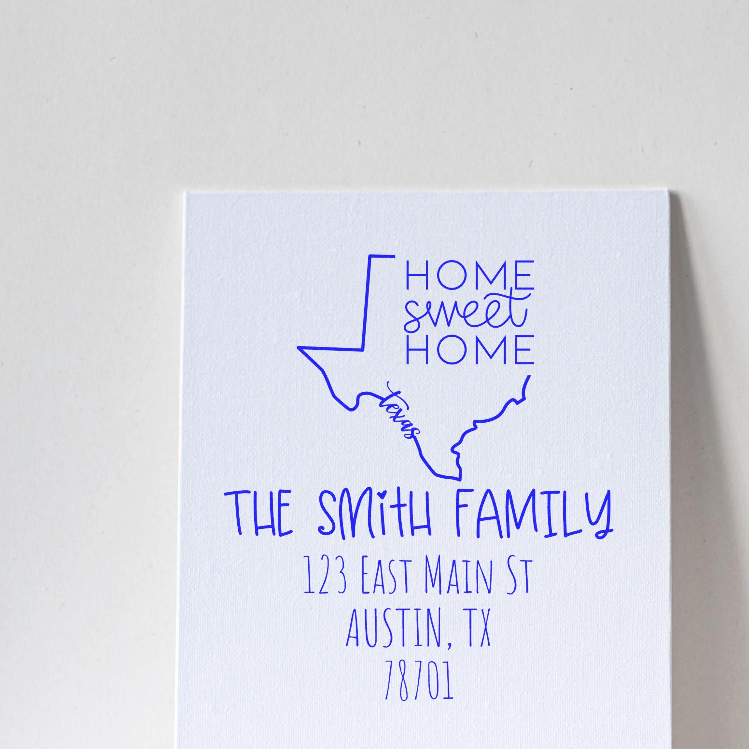 Slim Texas Home Sweet Home Customizable Address Stamp