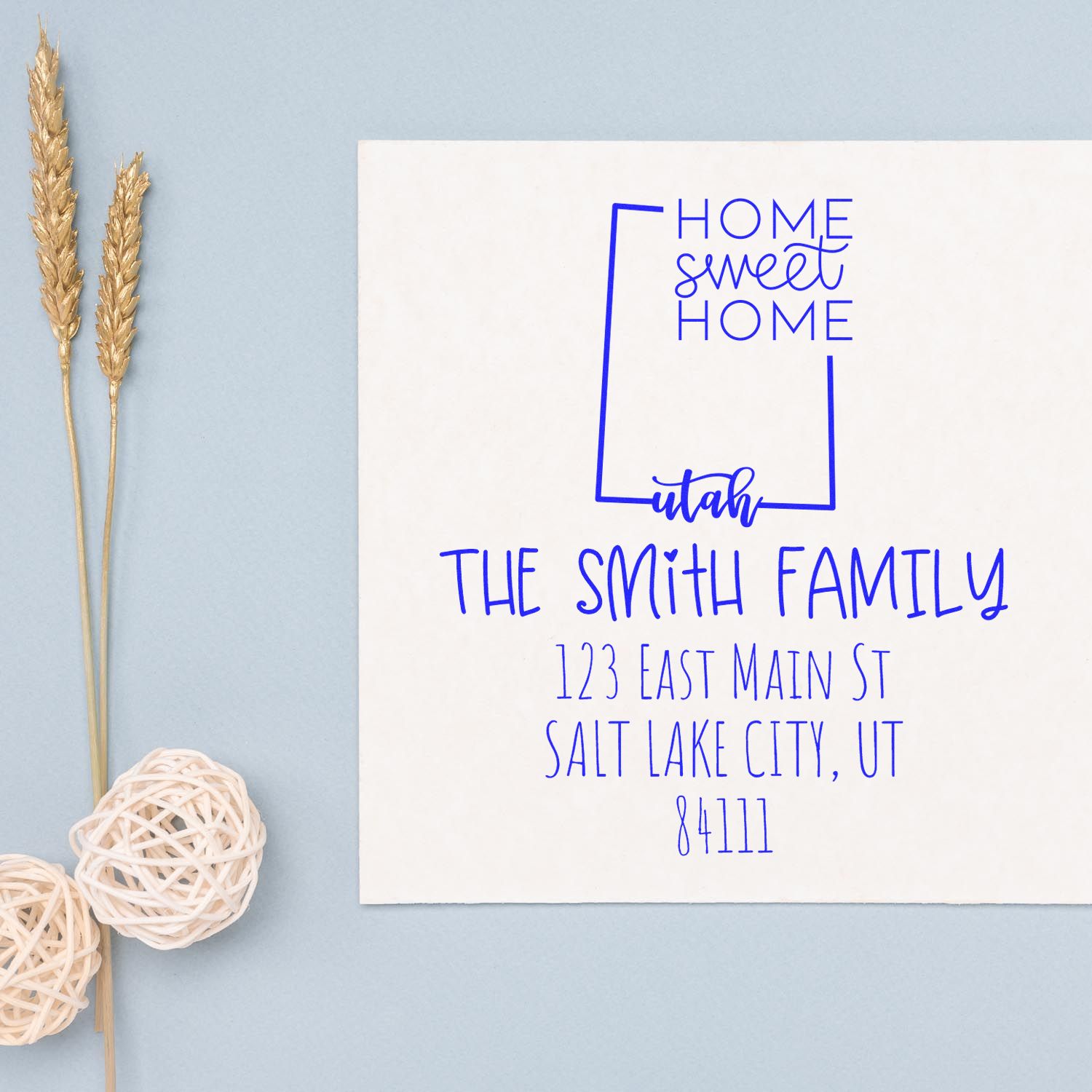 PSI Pre-Inked Utah Home Sweet Home Customized New Address Rubber Stamp