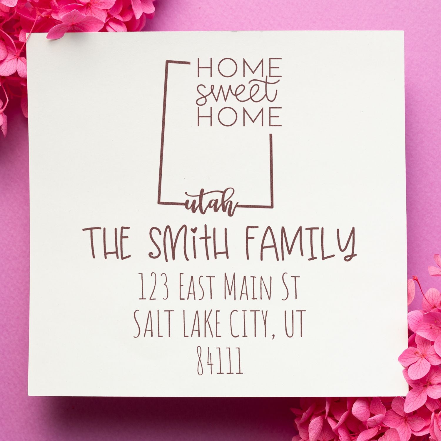 Self-Inking Utah Home Sweet Home Customized Mailing Address Stamp