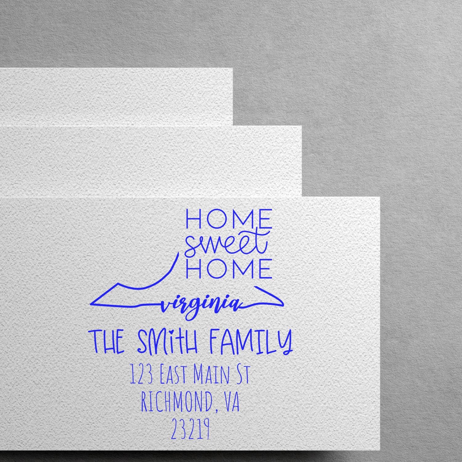 Wood Handle Virginia Home Sweet Home Customized New Home Address Stamp