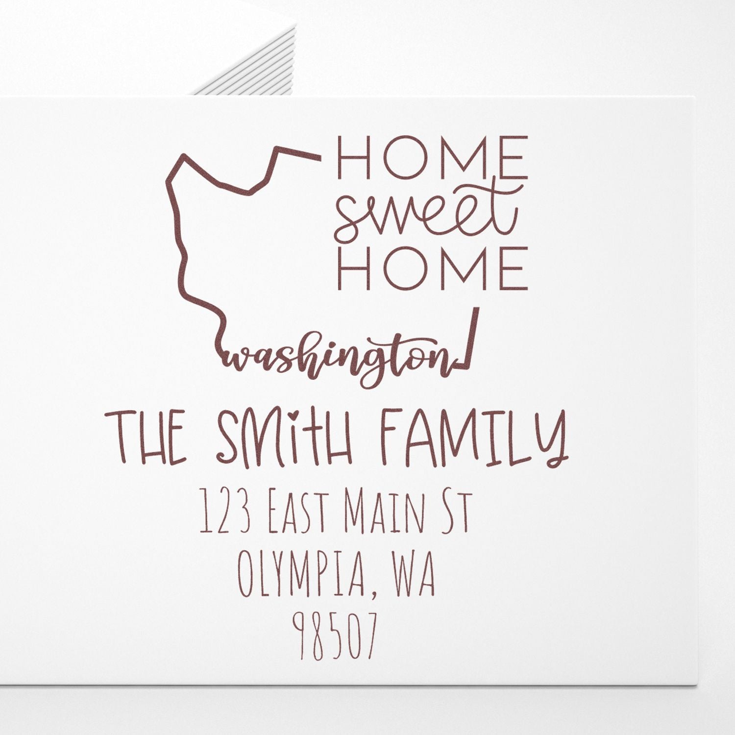 Self-Inking Washington Home Sweet Home Customized Mail Address Stamp