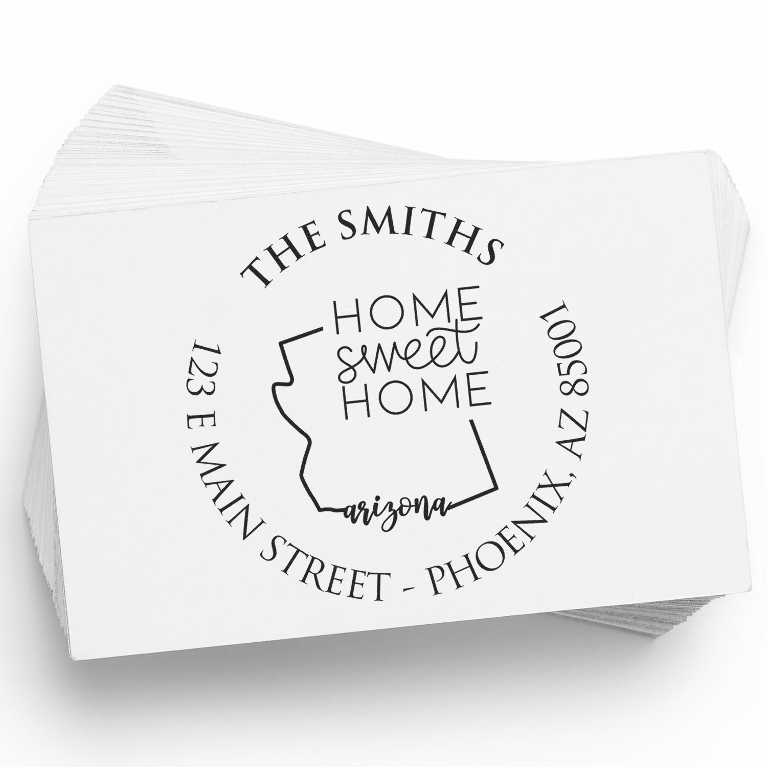 Self-Inking Round Arkansas State Home Sweet Home Personalized Home Address Stamper