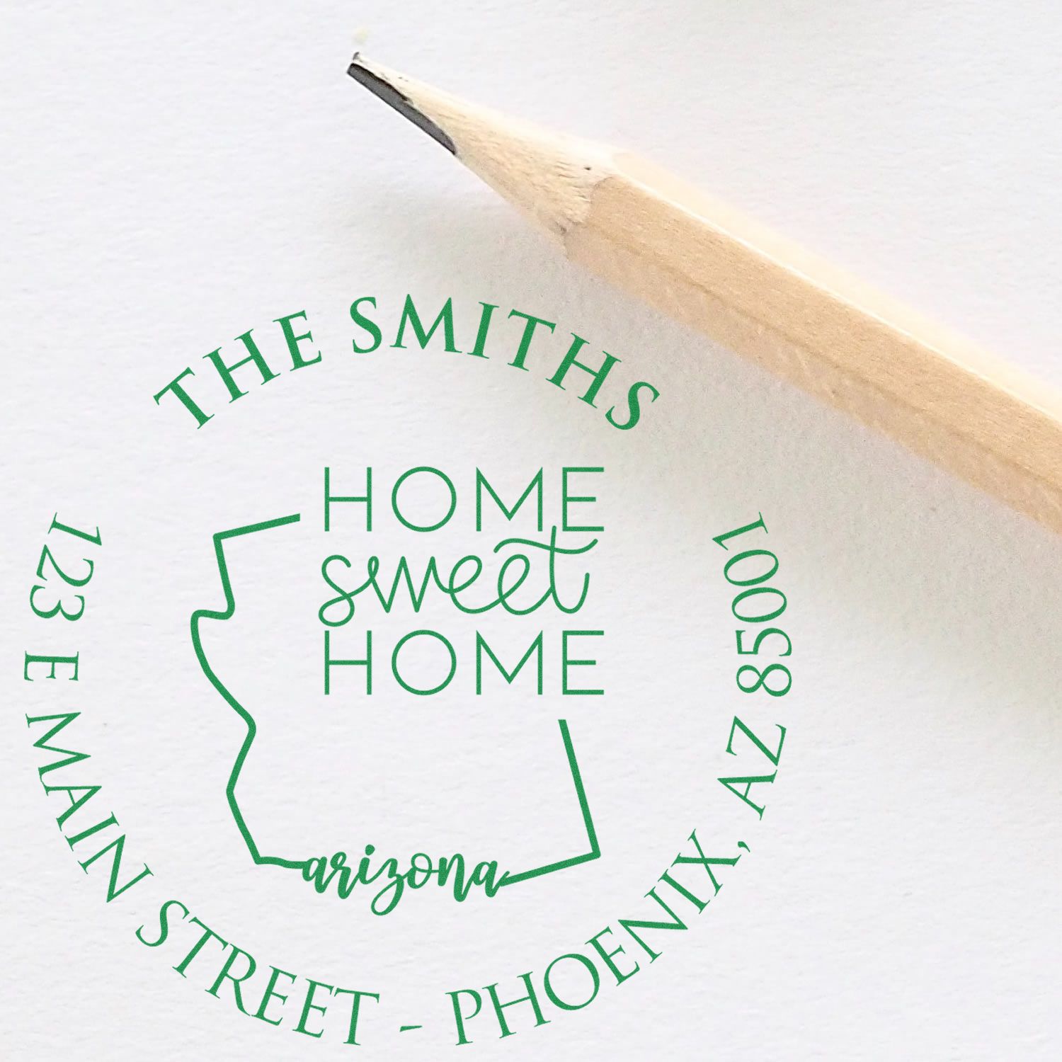 Self-Inking Round Arkansas State Home Sweet Home Personalized Home Address Stamper