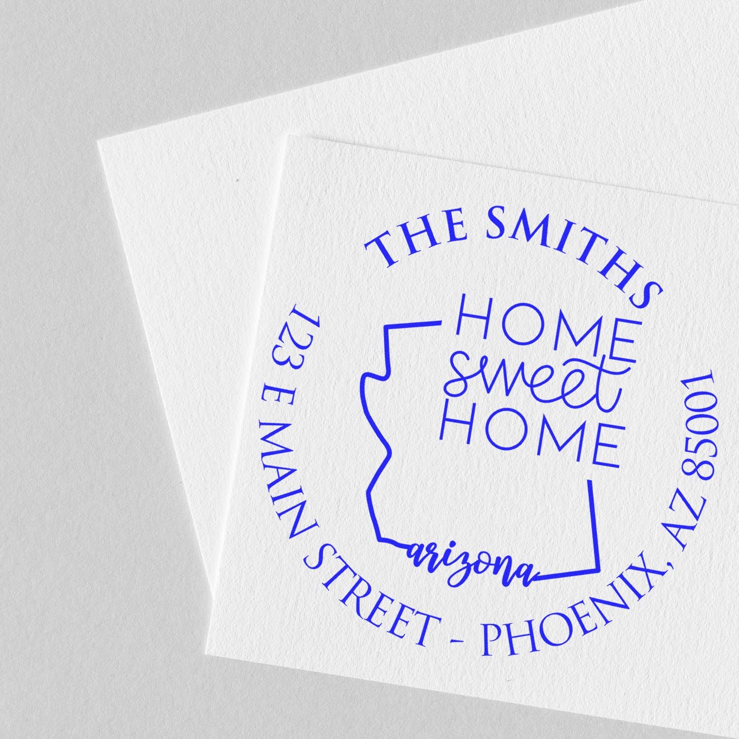 Self-Inking Round Arizona State Home Sweet Home Personalized Home Address Stamp