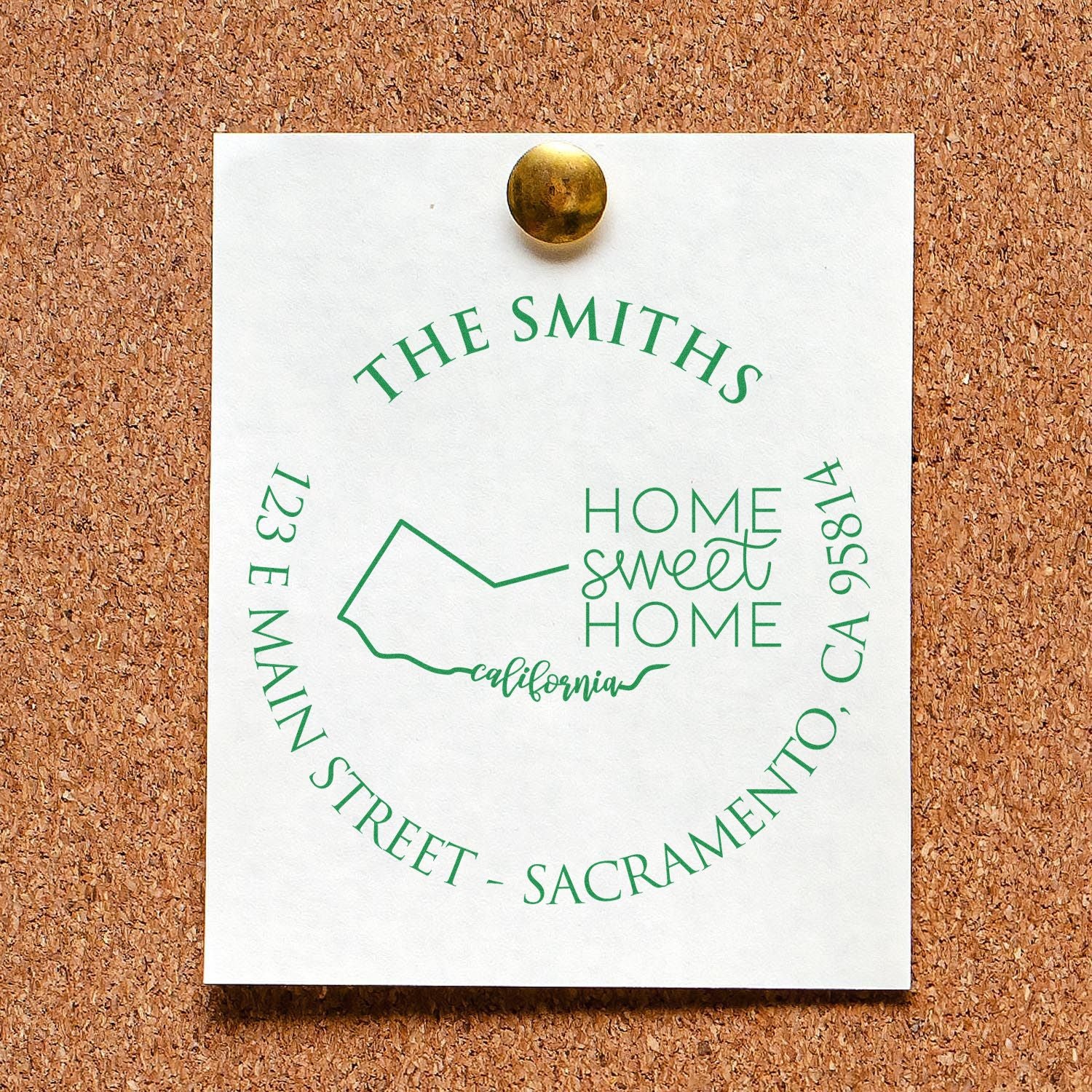 Slim California State Home Sweet Home Custom-Made Mail Stamp