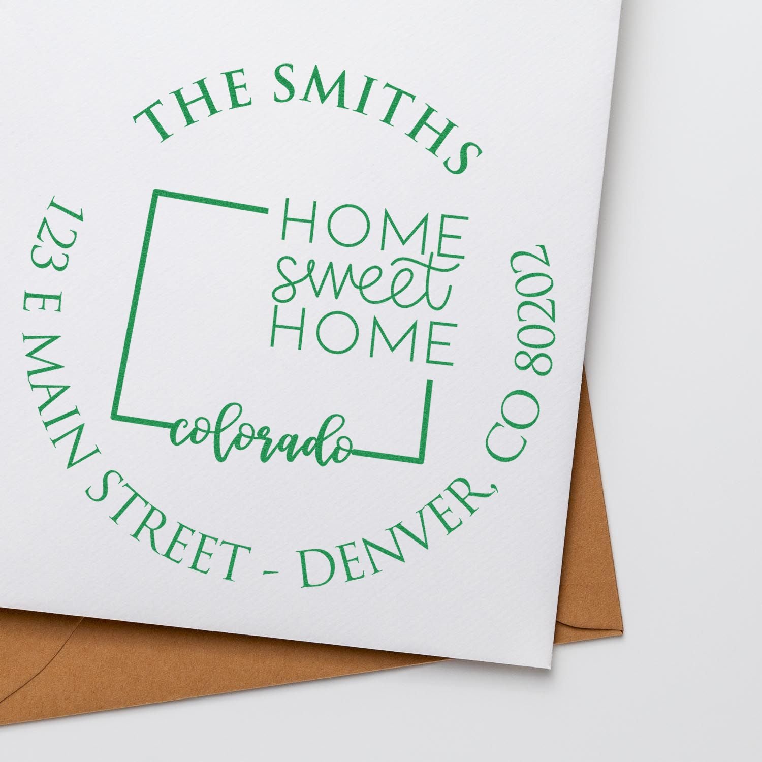 Self-Inking Round Colorado State Home Sweet Home Personalized Mail Address Stamp