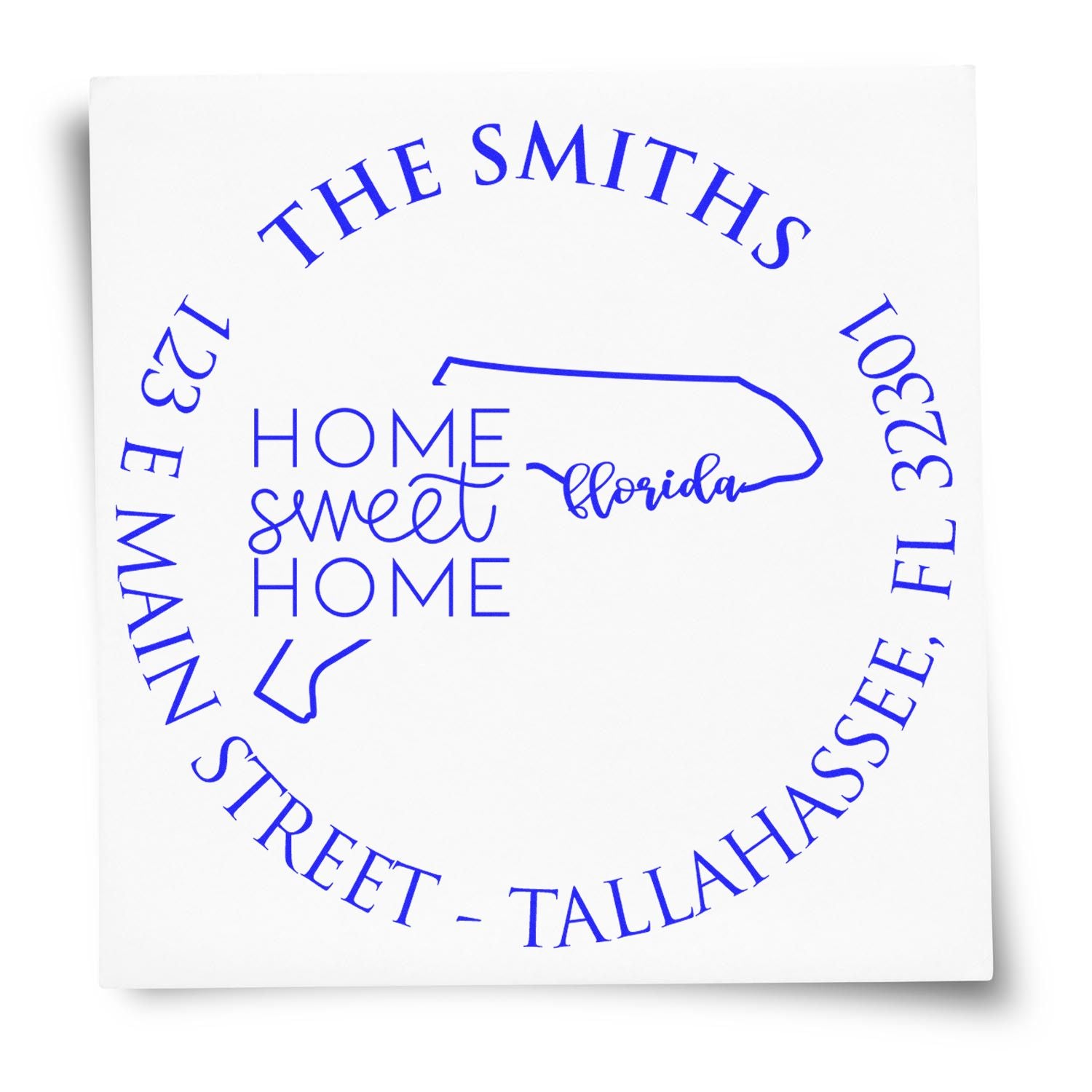 Self-Inking Round Florida State Home Sweet Home Personalized Mail Stamp