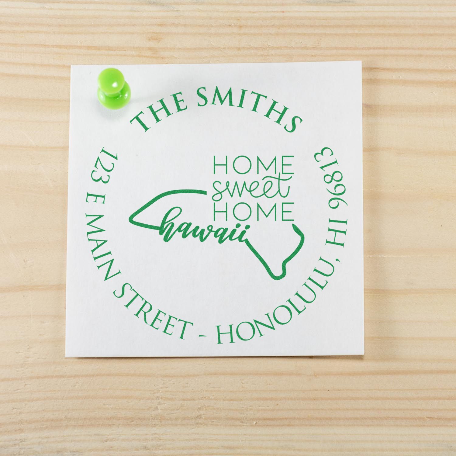 Self-Inking Round Hawaii State Home Sweet Home Personalized Mailing Address Rubber Stamp