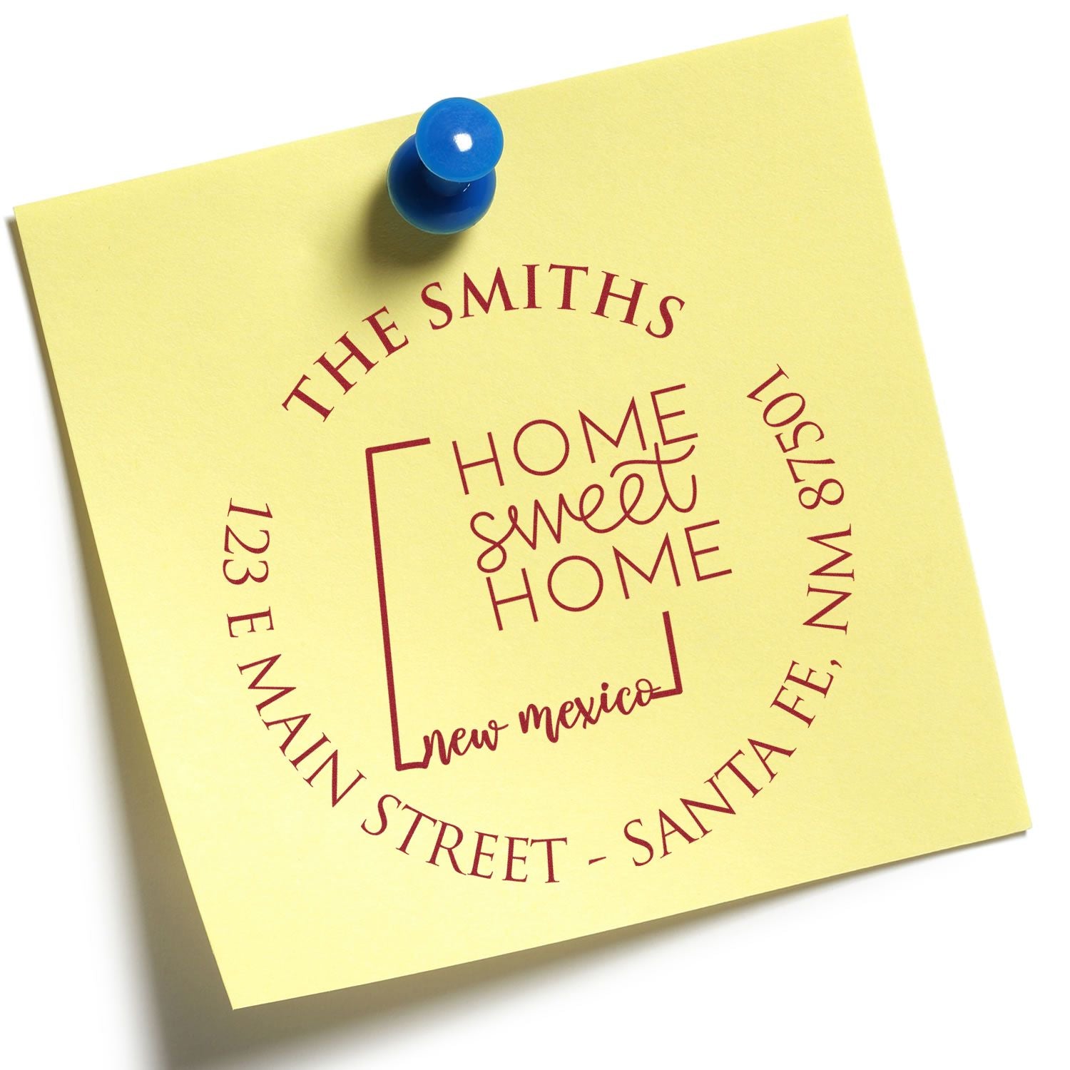 Round PSI New Mexico State Home Sweet Home Personalized Home Address For Envelopes Stamp