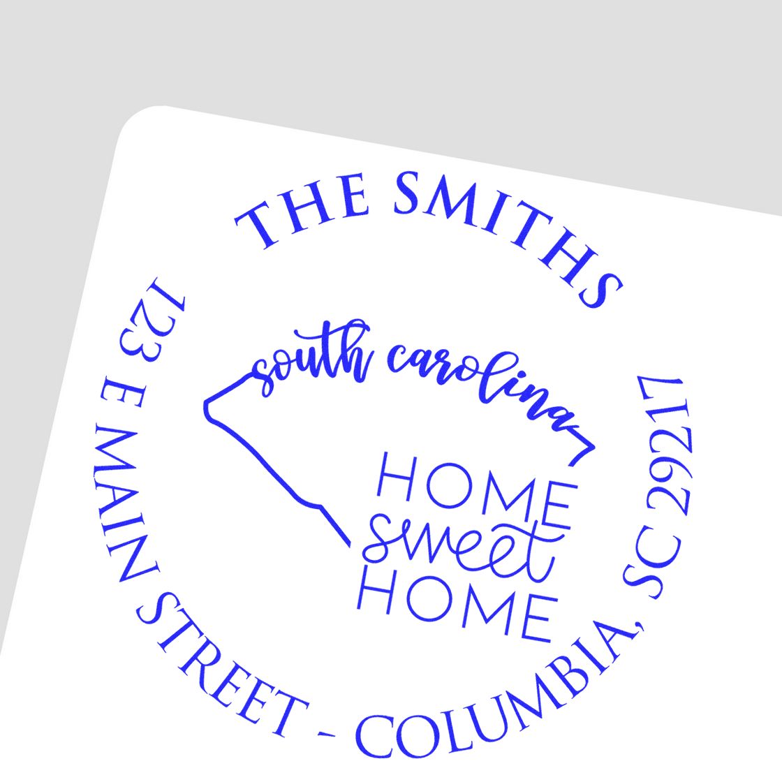 Self-Inking Round South Carolina State Home Sweet Home Address Stamper