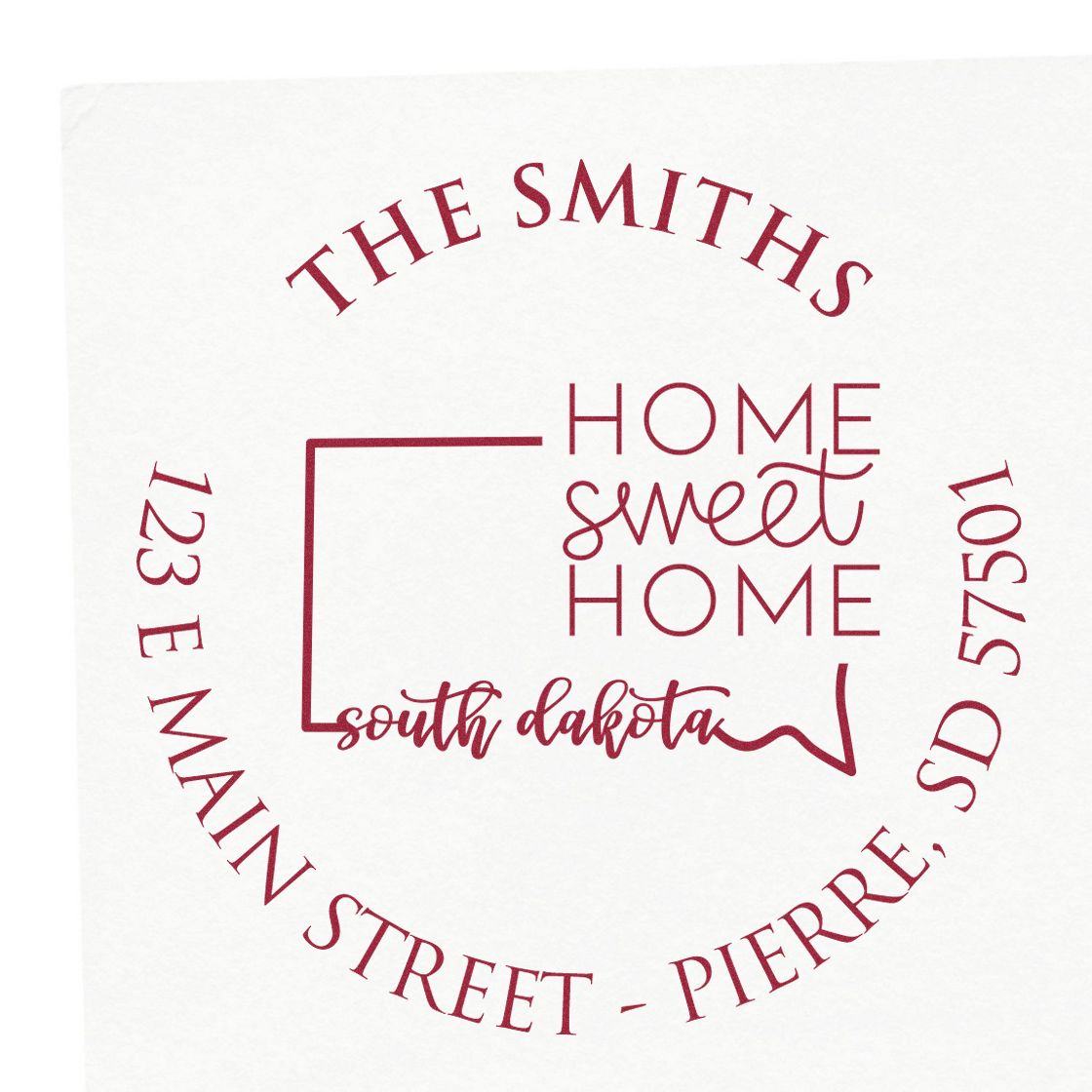 Slim South Dakota State Home Sweet Home Mailing Stamp