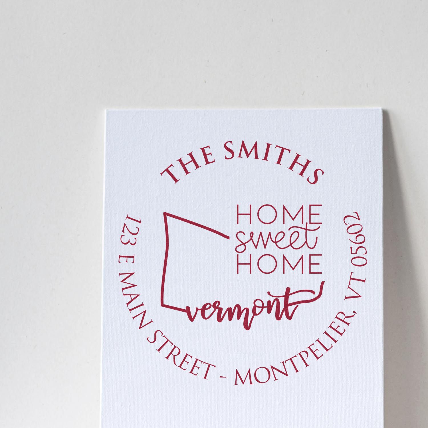 Round PSI Virginia State Home Sweet Home Personalized Mailing Stamp