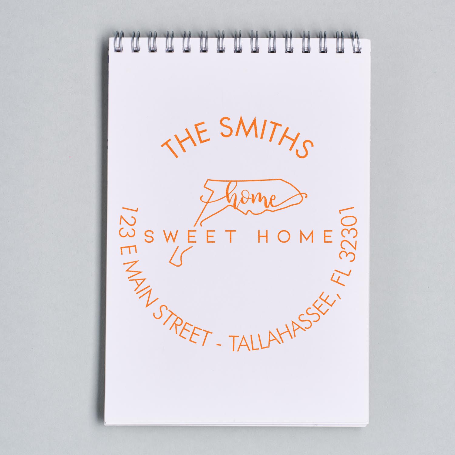 Wooden Handle Round Home Sweet Home for Florida Customizable Home Address For Envelopes Rubber Stamp