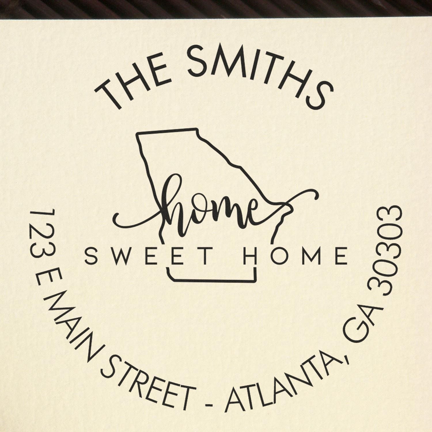 Slim Home Sweet Home for Georgia Personalized Home Address For Envelopes Pre-Inked Stamp