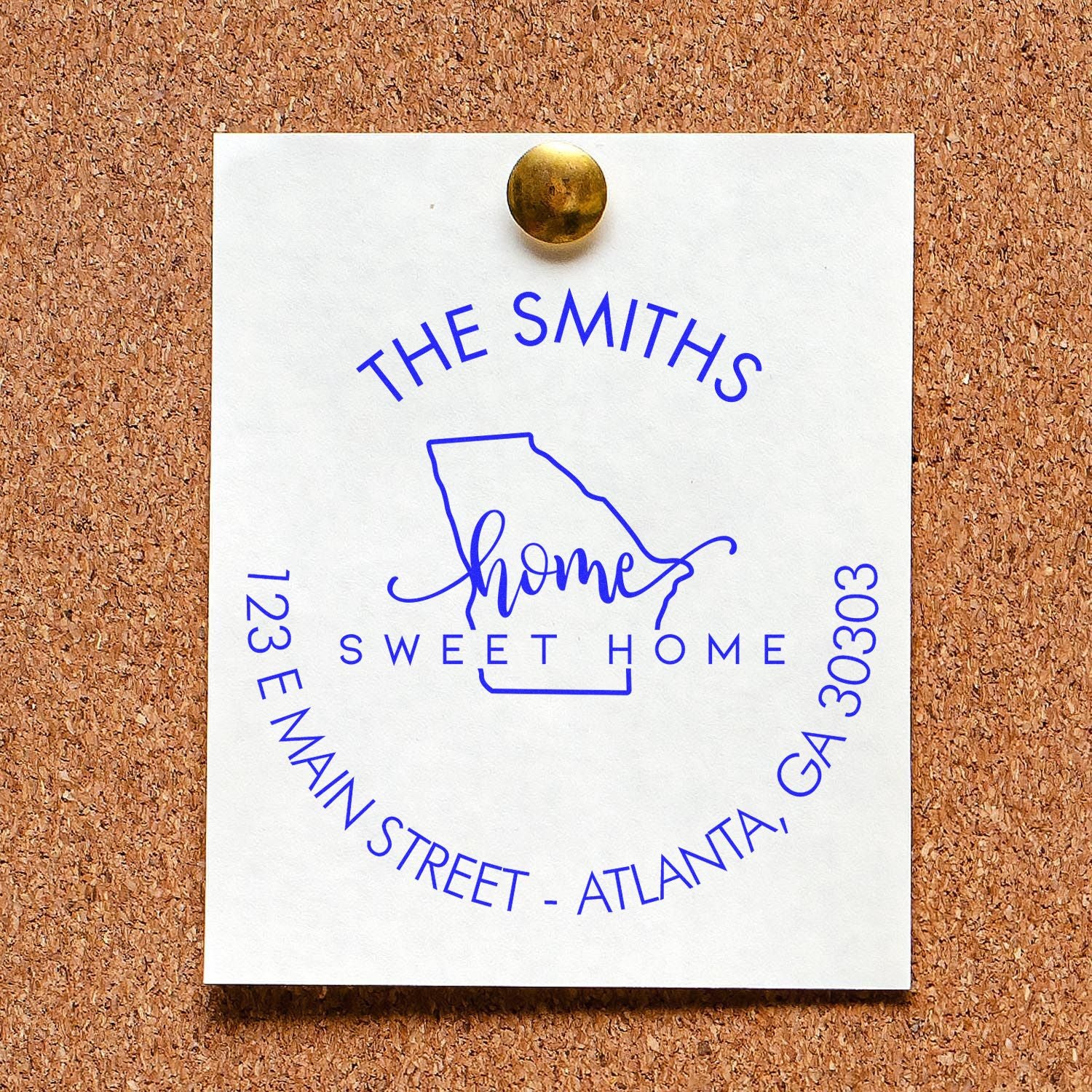 Slim Home Sweet Home for Georgia Personalized Home Address For Envelopes Pre-Inked Stamp