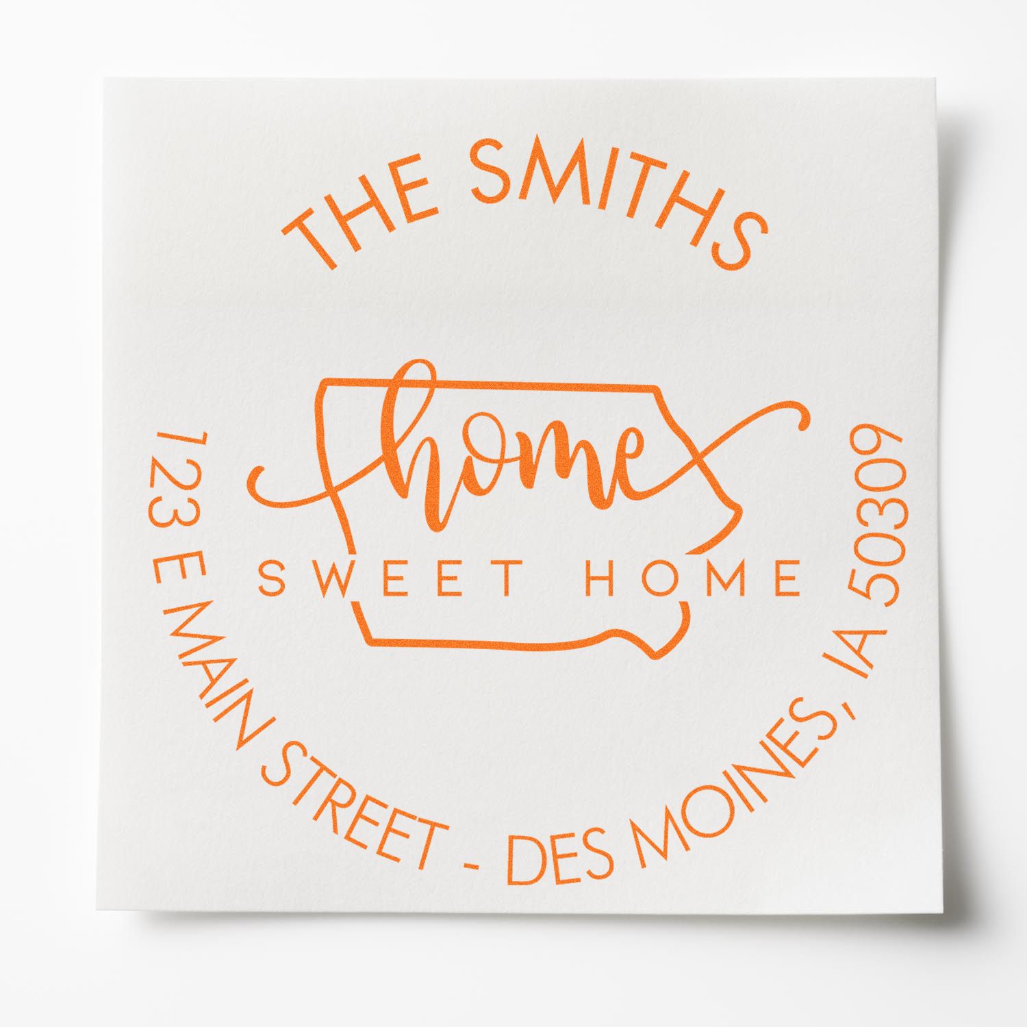 Self-Inking Round Home Sweet Home for Iowa Custom Mailing Stamp