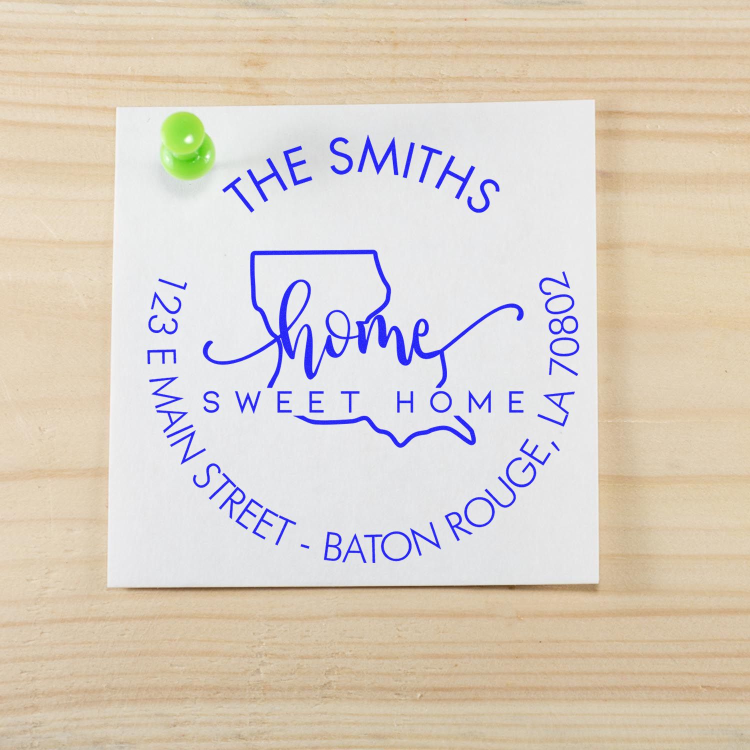 Round PSI Home Sweet Home for Louisiana Address Pre-Inked Stamp